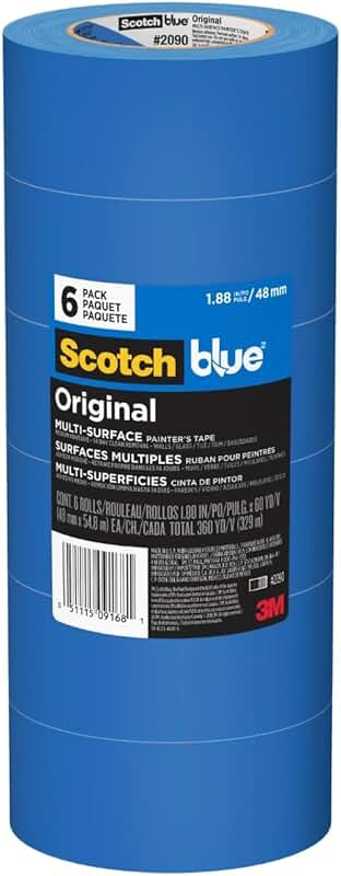 Multi-Surface Blue Painter's Tape, 2 Inch, 6 Rolls