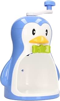 Blue Penguin-Shaped Manual Snow Cone Maker with Container