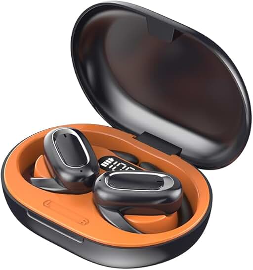 Wireless Bluetooth Earbuds with Noise Cancellation and Earhooks