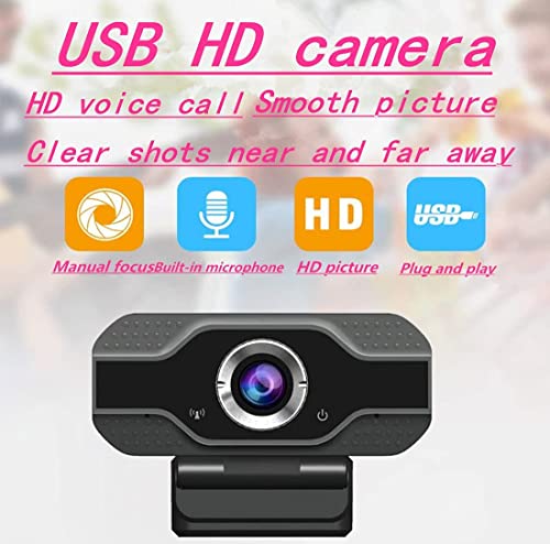 Webcam with Microphone, 1080p HD Streaming USB Computer Webcam [Plug and Play] [30fps], for PC Video Conference/Call/Game, Laptop/Desktop Mac.