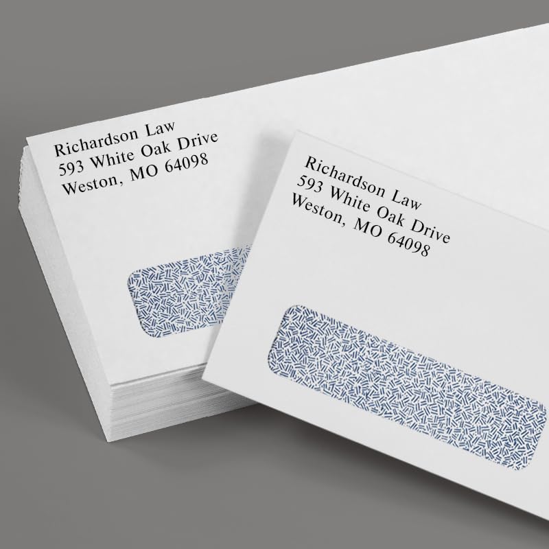 Business Window Envelopes, 4 1/8" x 9 1/2", Bright White, 50 Pack