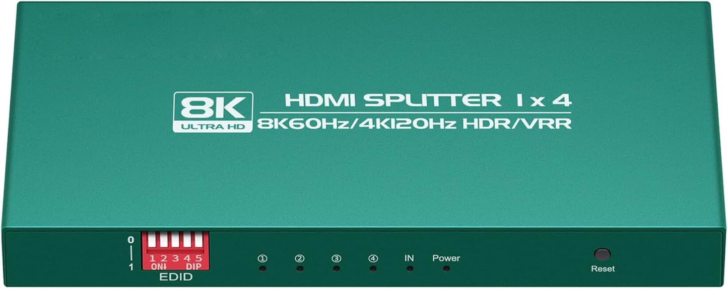 8K HDMI Splitter 1 in 4 Out for 4K 120Hz