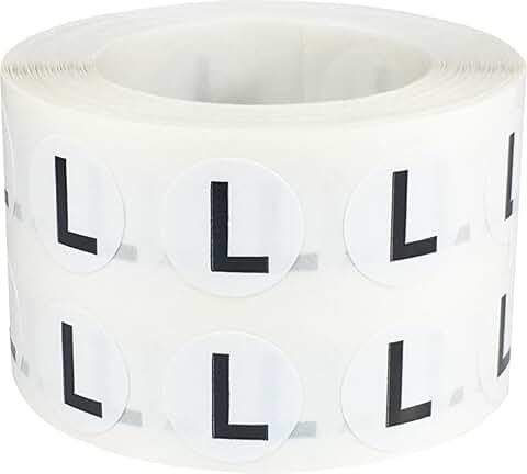 Round Letter L Stickers for Crafts and Organization