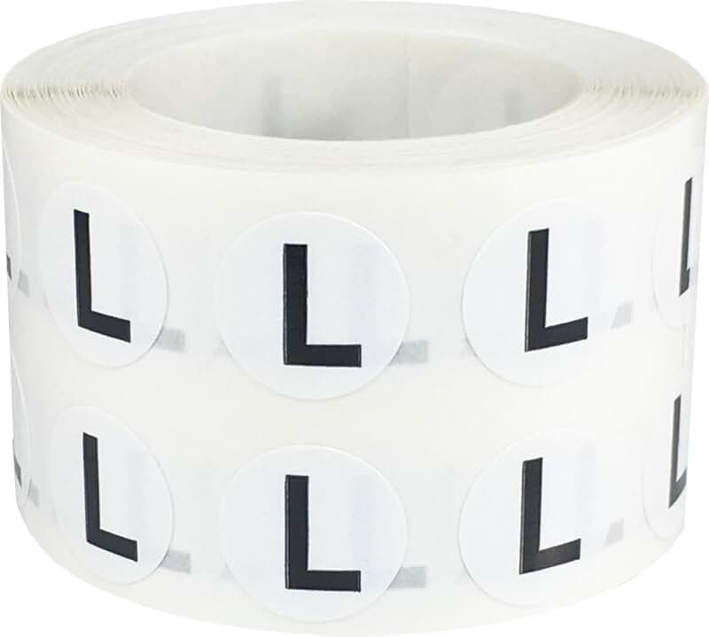Round Letter L Stickers for Crafts and Organization