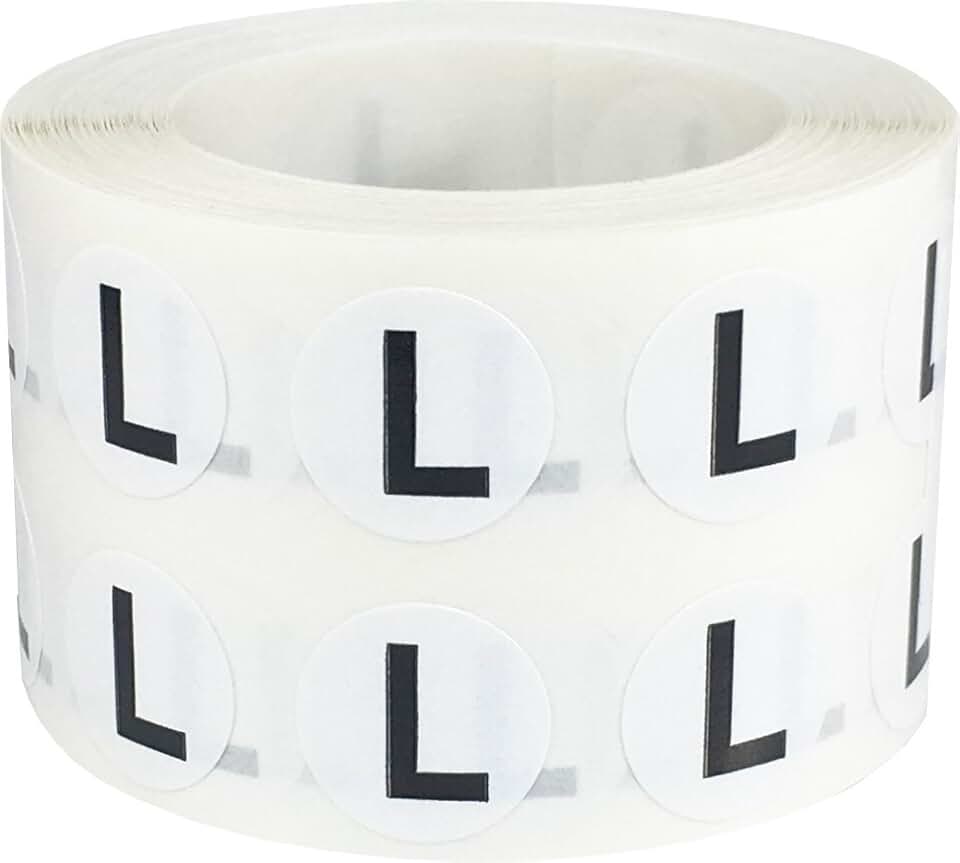 Round Letter L Stickers for Crafts and Organization