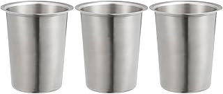 Set of Three 5-Inch Stainless Steel Utensil Organizer Cups