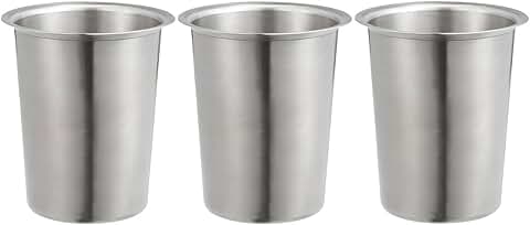 Set of Three 5-Inch Stainless Steel Utensil Organizer Cups