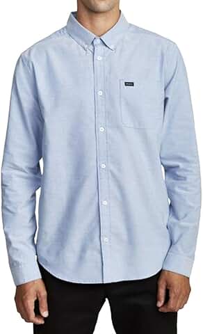 Men's Long Sleeve Woven Button-Front Shirt