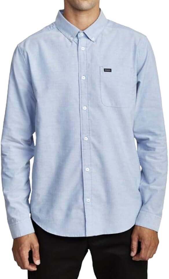 Men's Long Sleeve Woven Button-Front Shirt