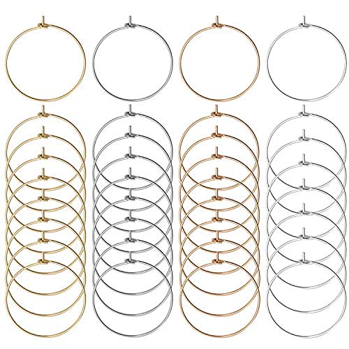 200pcs 25mm Wine Glass Charm Rings for Jewelry and Party Decoration