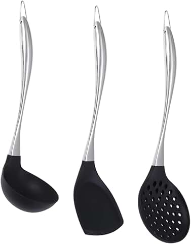 Set of 3 Silicone Cooking Utensils for Non-stick Cookware