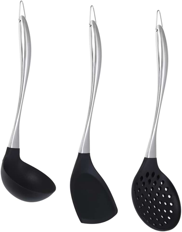 Set of 3 Silicone Cooking Utensils for Non-stick Cookware