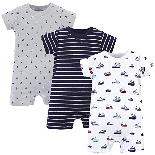 Unisex Baby  Cotton Rompers, Fishing Boats, 0-3 Months