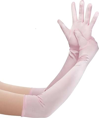 Elbow Length Satin Opera Gloves for Women