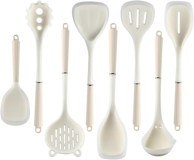 Set of 8 Non-Stick Silicone Kitchen Utensils