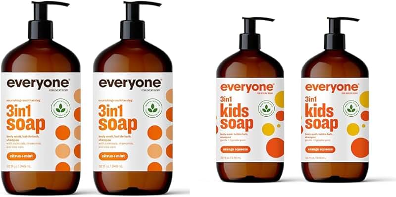 3-in-1 Soap, Body Wash, Bubble Bath, Shampoo for Kids and Adults