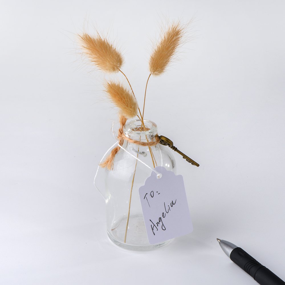 White matte string tags for pricing and labeling, 1000 pcs