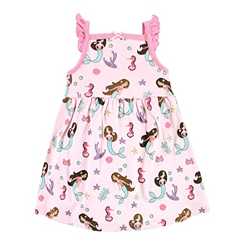 girls  Cotton Dresses, Mermaid Princess, 0-3 Months Casual Dress, Mermaid Princess, 3 Months US