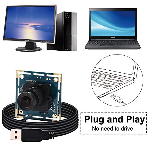 8mp USB Camera Module Webcam Board Module with 3.6mm Lens,2448p USB Web Cam Module with IMX179 Image Sensor,Desktop Computer Compact Mini Web Camera Module for Windows,Raspberry Pi