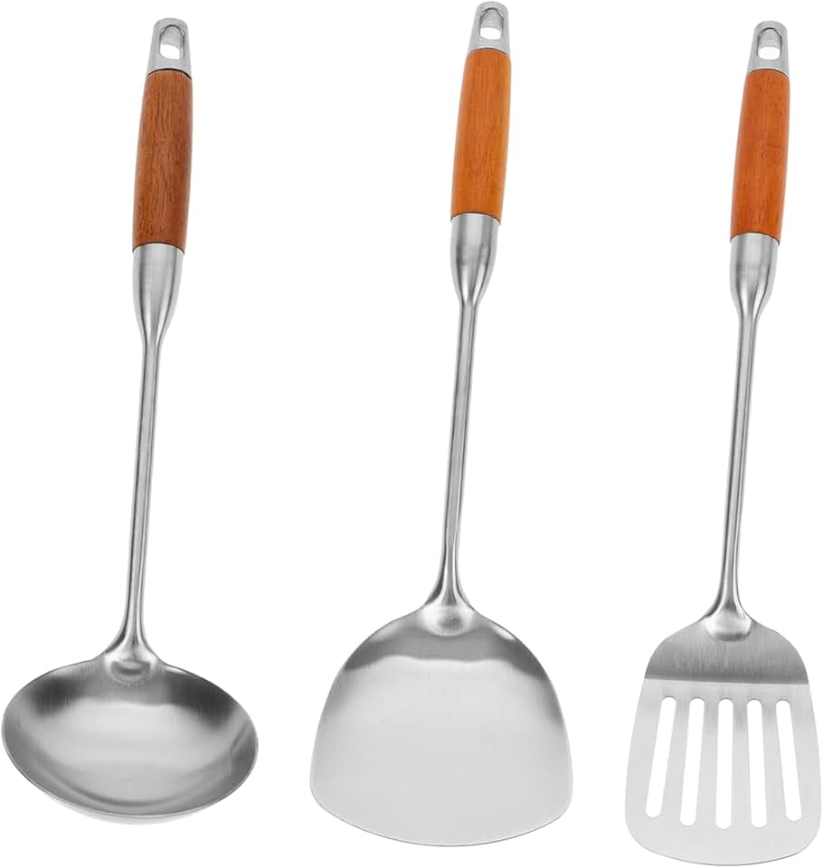 Set of Slotted Spatula and Spoon for Cooking