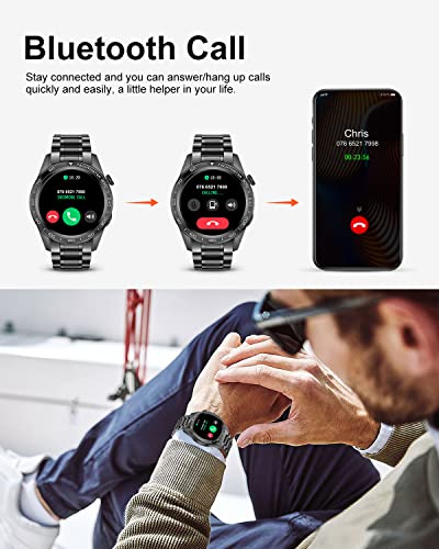Smart Watch for Men,1.32" Touch Screen Fitness Activity Tracker with Heart Rate/Sleep Monitoring,IP67 Waterproof Pedometer Bluetooth Voice Call Message Reminder Smartwatch for Andriod/iOS Phone