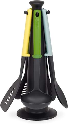 5-Piece Utensil Set with Storage Stand and Tool Rests