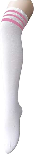 Women's striped thigh high socks