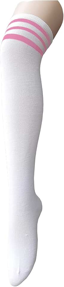 Women's striped thigh high socks