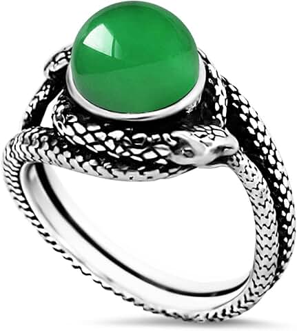 Retro Sterling Silver Bead Ring with Crystal Gemstone