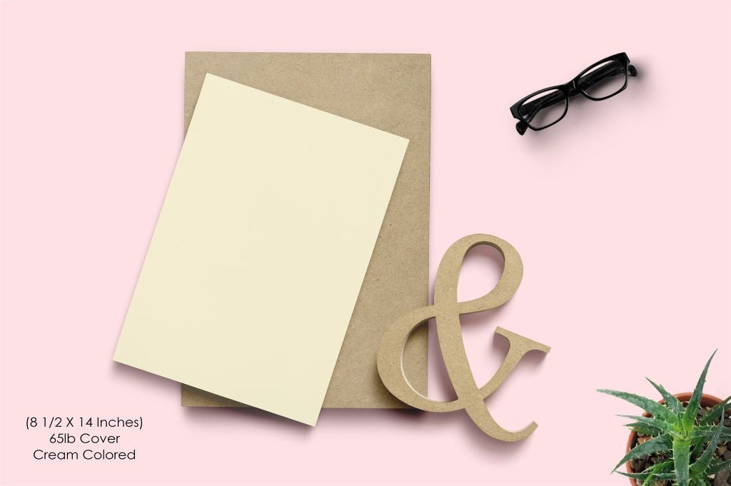 Cream Colored 100 Sheet Card Stock, 8.5 x 14 Inches