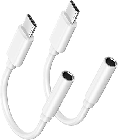 Two USB-C to 3.5mm headphone adapters for iPhone 15 and more
