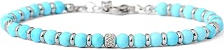 Handmade Beaded Bracelet with Natural Stones and Silver