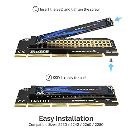 NVMe M.2 SSD to PCIe X16/X8/X4 Card with Aluminum Heat Sink (EC-PCIE)