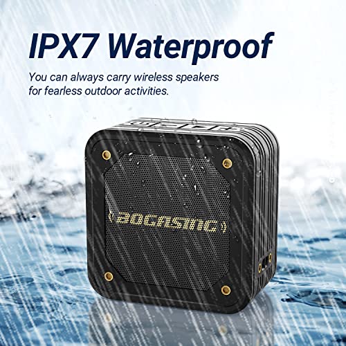 M10 Portable Bluetooth Speaker, IPX7 Waterproof, 15W Loud Sound & Subwoofer, Bluetooth 5.0 Wireless Dual Pairing, 24H Playtime, for Outdoor Sport (Black)
