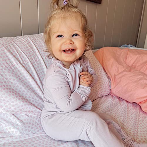Soft  Footie Pajamas Baby, Zipper Closure, 0-3 Months, Lavender