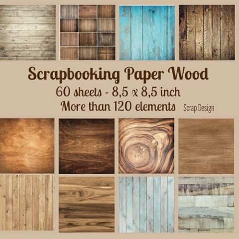 60 Sheets of Woodgrain Scrapbooking Paper