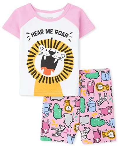 Baby Toddler Girls Short Sleeve Top and Shorts Snug Fit Cotton 2 Piece Pajama Sets