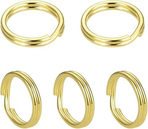 20pcs 6mm Yellow Gold Plated Sterling Silver Split Jump Rings