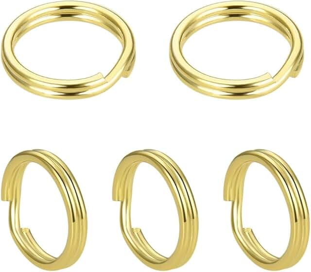 20pcs 6mm Yellow Gold Plated Sterling Silver Split Jump Rings