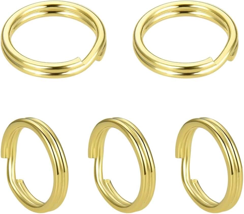 20pcs 6mm Yellow Gold Plated Sterling Silver Split Jump Rings