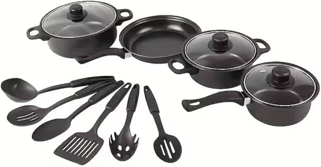 13-Piece Nonstick Cookware Set with Frying Pan and Utensils