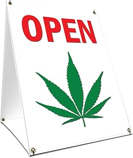 A-Frame Sidewalk Dispensary Open Sign with Graphics