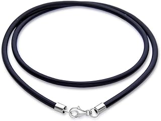 2mm and 3mm Sterling Silver Leather Cord Necklace with Clasp
