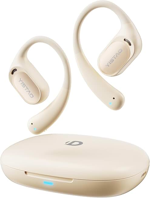 Wireless open ear headphones with 35-hour battery and waterproof design