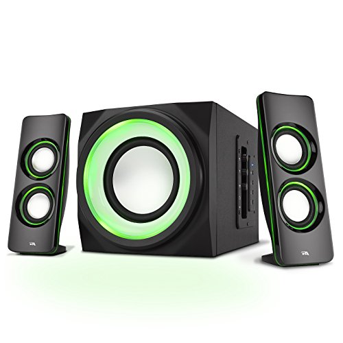 Bluetooth Speakers with LED Lights - The Perfect Gaming, Movie, Party, Multimedia 2.1 Subwoofer Speaker System (CA-SP34BT)