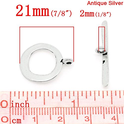 Hammered Circle Jewelry Toggle Clasps for DIY Crafting