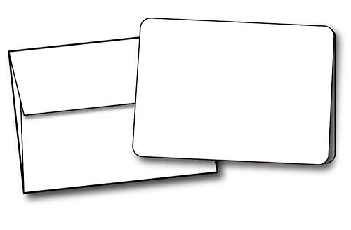 Set of 40 White Heavyweight Greeting Cards with Envelopes