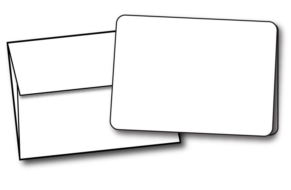 Set of 40 White Heavyweight Greeting Cards with Envelopes