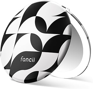 Compact travel makeup mirror with lights and magnification