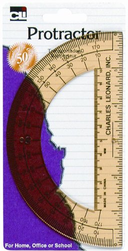 6-inch clear plastic open center protractor
